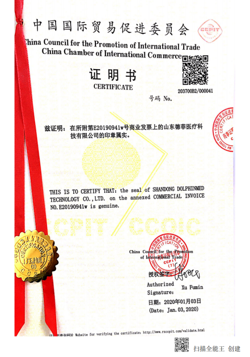 CCPIT invoice certificate