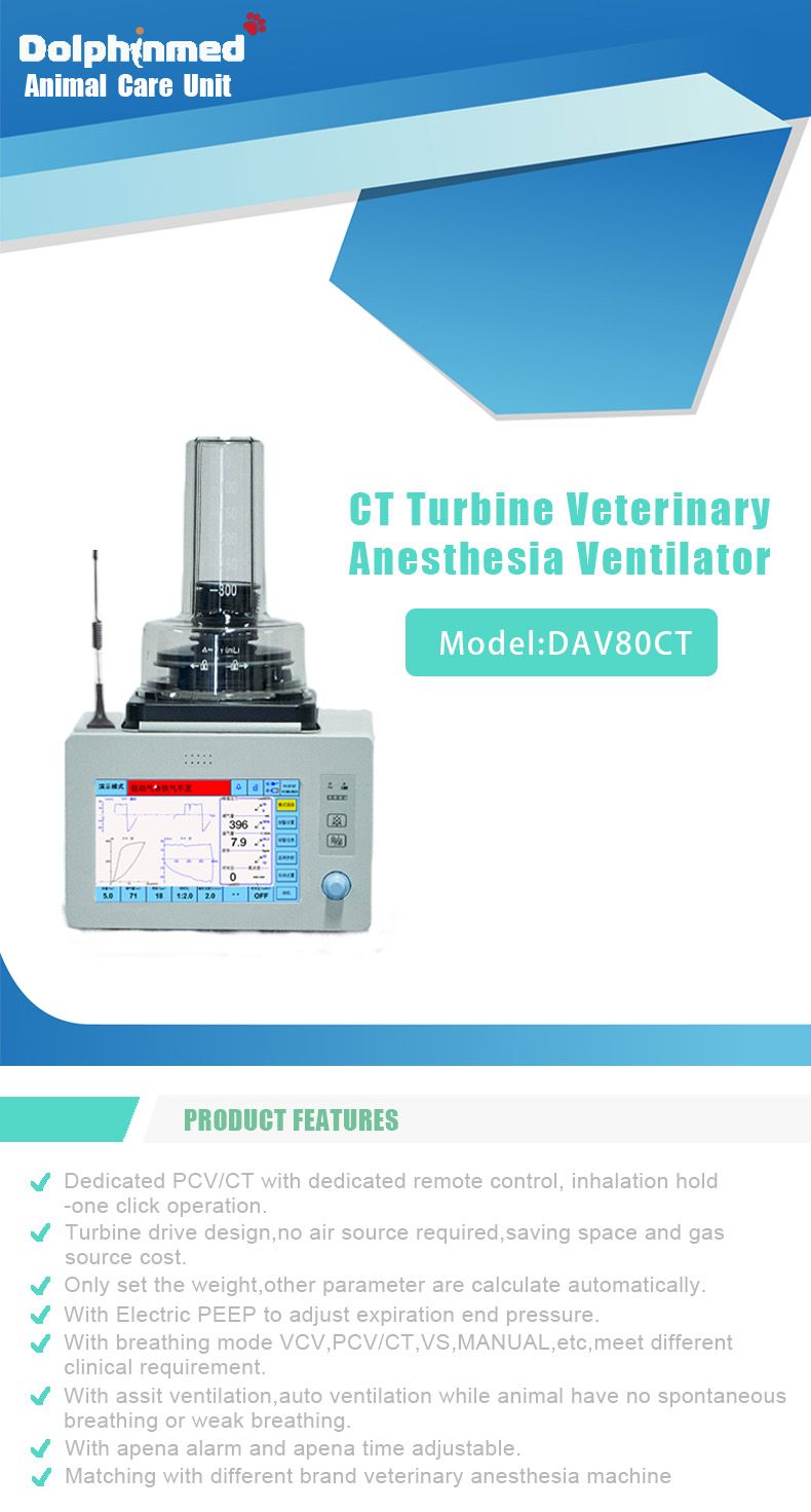 CT Turbine Veterinary Anesthesia Ventilator DAV80CT