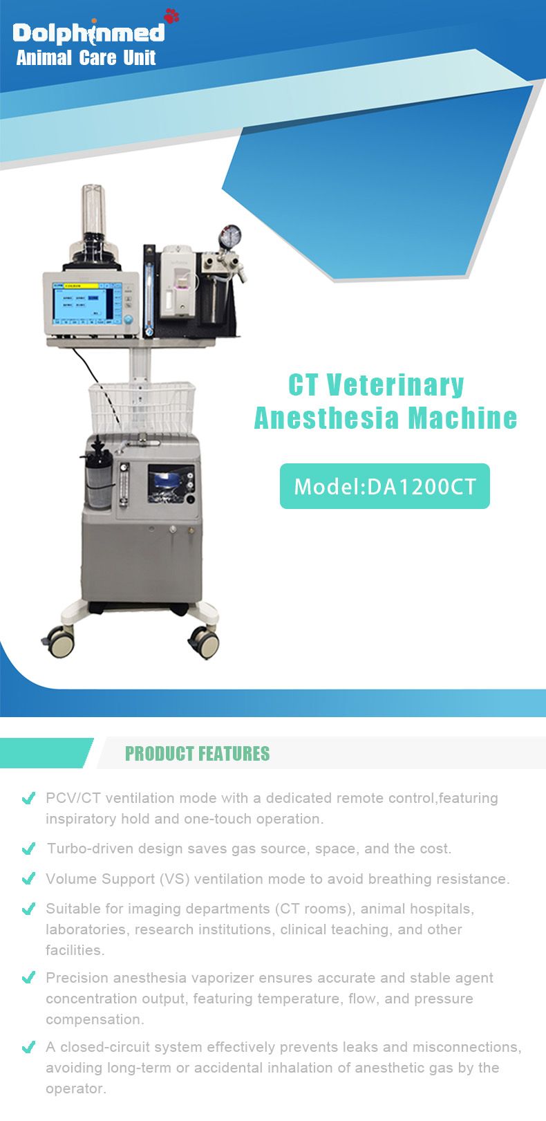 CT Veterinary Anesthesia Machine DA1200CT