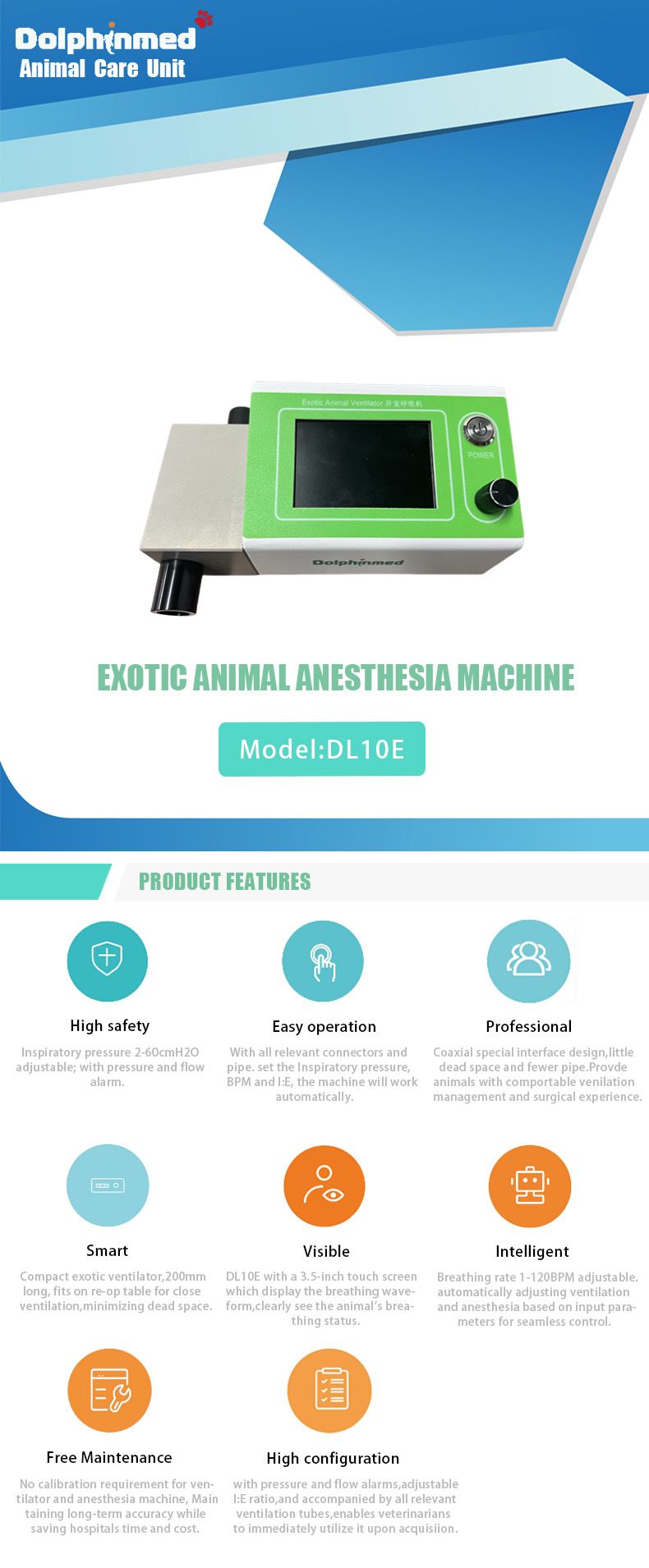 Exotic animal anesthesia machine DL10E
