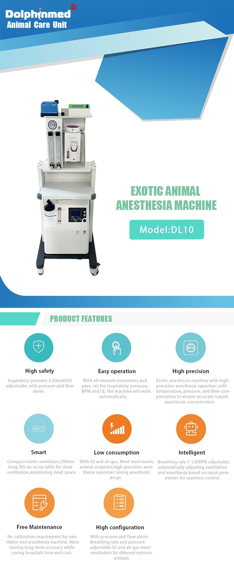 Exotic animal anesthesia machine DL10