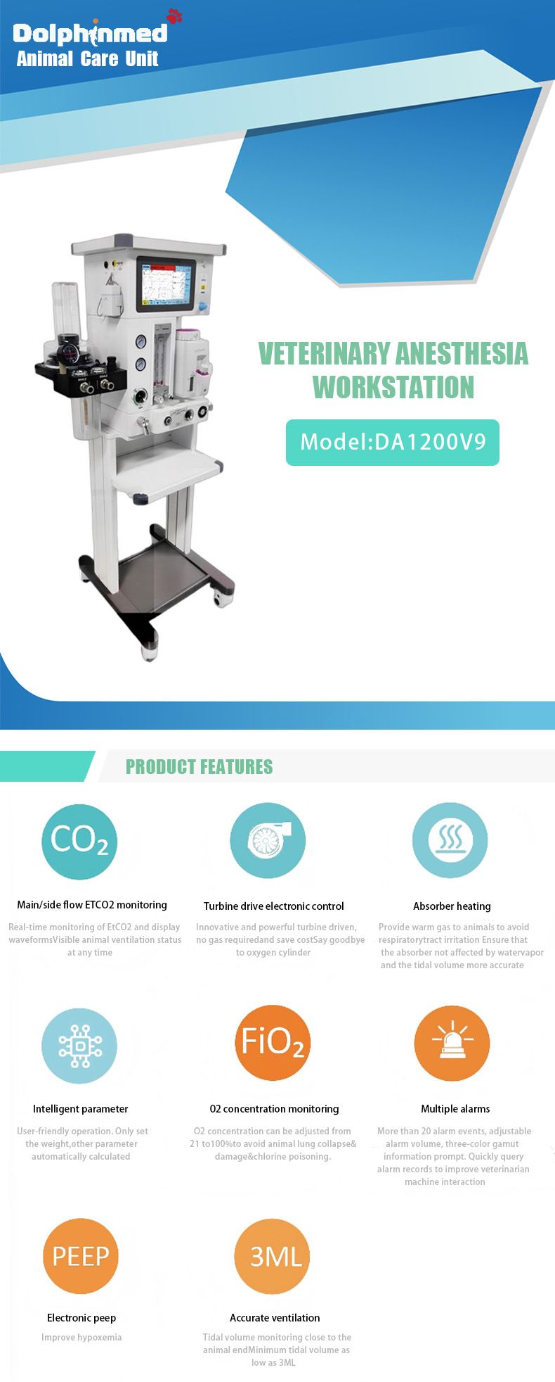 DA1200V9 Veterinary Anesthesia Workstation