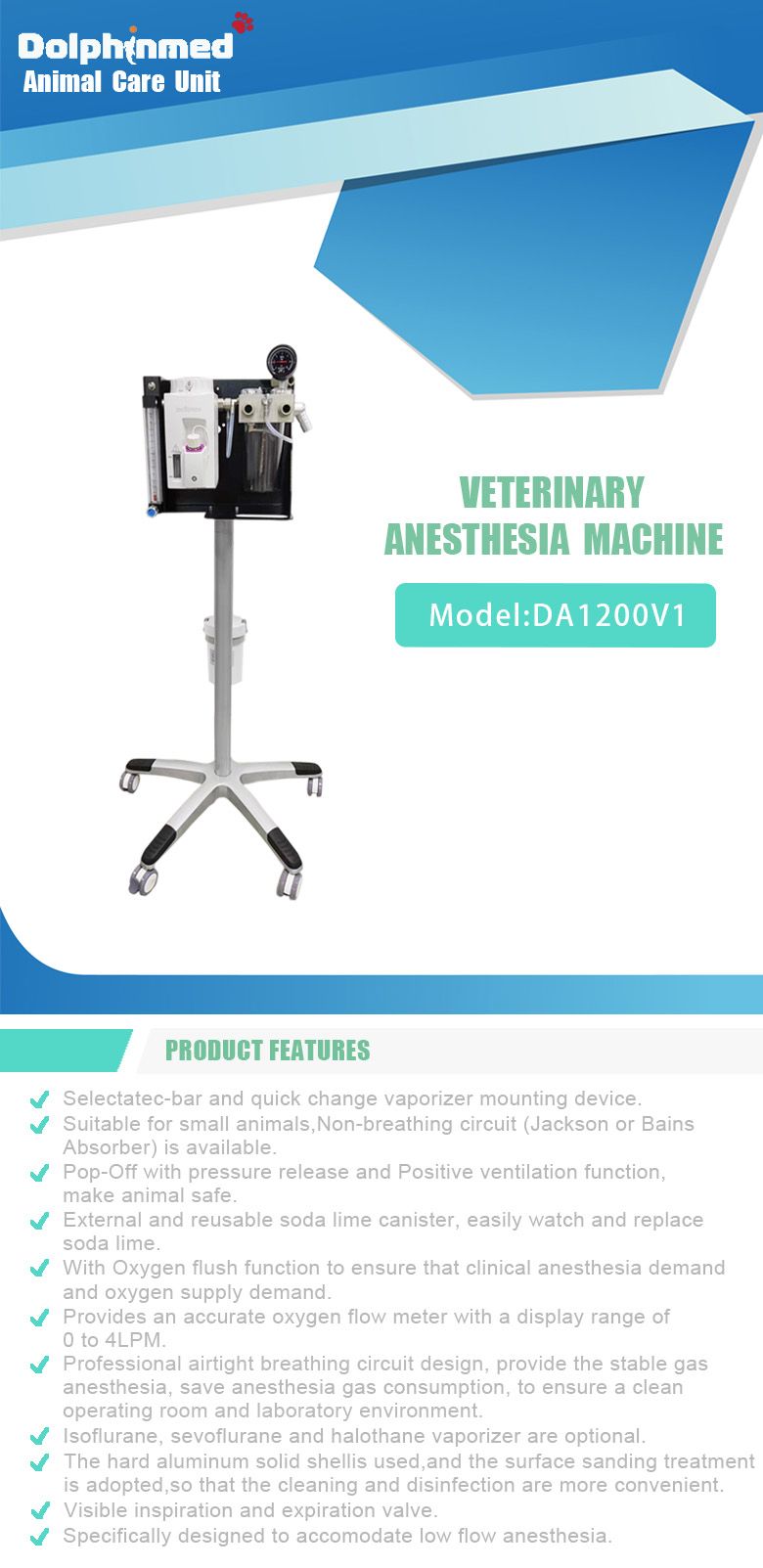 Vet Anaesthesia Machine  Model:DA1200V1